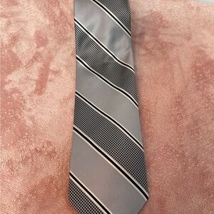 George Classic Black and Gray Striped Tie